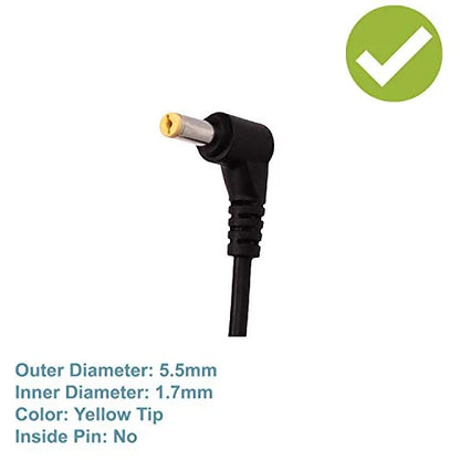OEM Acer 19V 3.42A Laptop Charger Power Adapter for Acer Aspire, Gateway Laptop -Yellow Pin