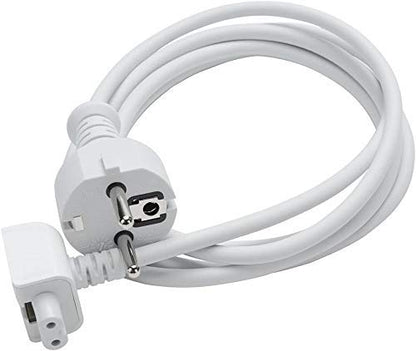 Replacement EU Indian 2 Pin DuckHead Extension Power Adapter Cord Cable for Apple MacBook Air Pro (White) 1.8m