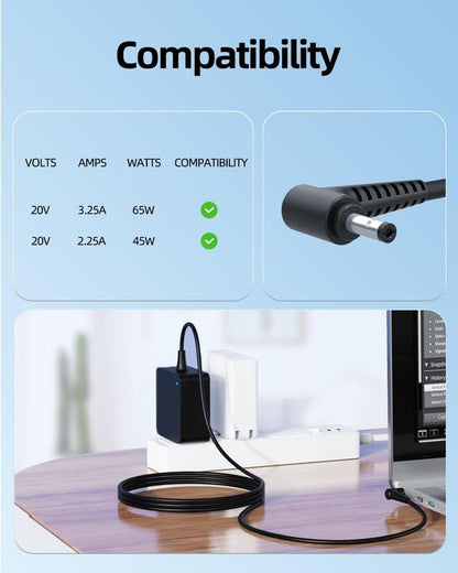 Compatible Acer 45W Power Adapter for Acer One 14 z2 493, AL15-51  Laptop (4.0 mm*1.7 mm)- Power Cable Included