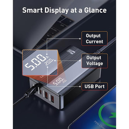LDNIO USB C Charger 100W 4-Port GaN Fast Desktop Charger USB C Power Adapter PD 3.0 PPS USB Charging Station Compatible with Macbook Pro, Dell XPS, iPhone 14/13, iPad, Galaxy S23/S22, Steam Deck