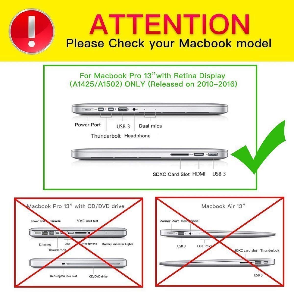 Compatible 60W 16.5V Macbook Charger Adapter with (Magsafe-2) T-Tip Pin Compatible for MacBook Pro Retina and Macbook Air 13-inch Model